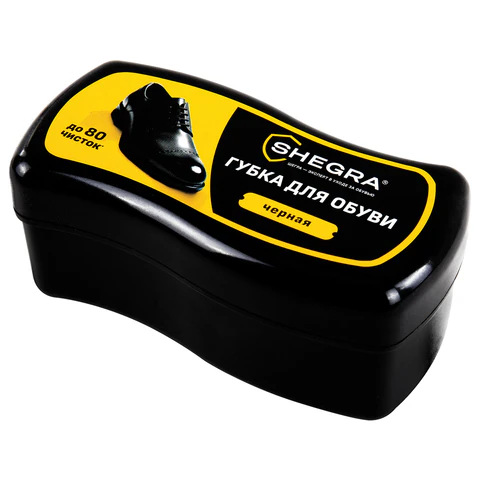 Губка-волна для обуви из гладкой кожи ЧЕРНАЯ, большой размер, SHEGRA (ШЕГРА), 700774 - МСК «Форвард»
