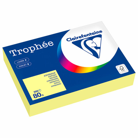 Бумага цветная CLAIREFONTAINE, А4, 80 г/м2, 500 л., пастель, лимонно-желтый, Франция, 1778PC 116712  - МСК «Форвард»