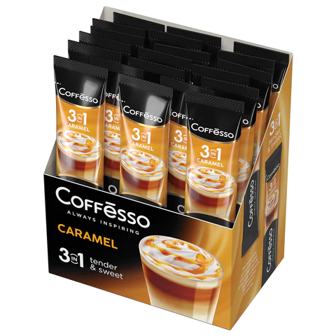 Кофе растворимый порционный COFFESSO "3 в 1 Caramel", 20ШТ пакетик 14 г, 102906 623402 - МСК «Форвард»