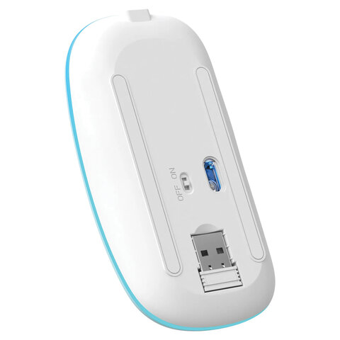 Мышь беспроводная DEFENDER Coda MB-261, 2.4 ГГц + BT, радужная подсветка, 3 кнопки + 1 колесо, 300 мАч, голубая, 52263 514284 - МСК «Форвард»