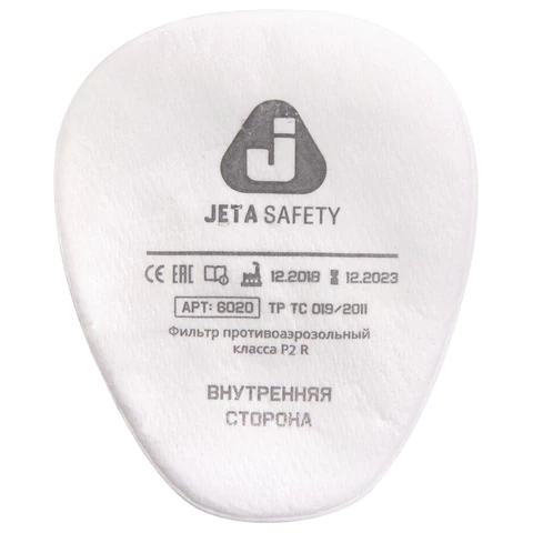Фильтр противоаэрозольный (предфильтр) Jeta Safety 6020P2R (6022), комплект 4 шт., класс P2 R 610903