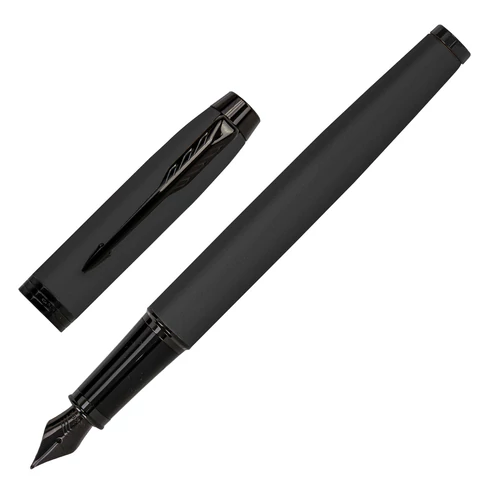 Ручка перьевая PARKER IM Achromatic Black BT, черный матовый, нержавеющая сталь, синяя, 2127741 143767