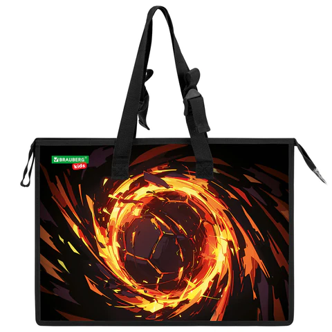 Папка для рисунков и чертежей с регулируемыми ручками BRAUBERG KIDS А3,1 отделение, карман внутри, "Fire split", 273416 - МСК «Форвард»