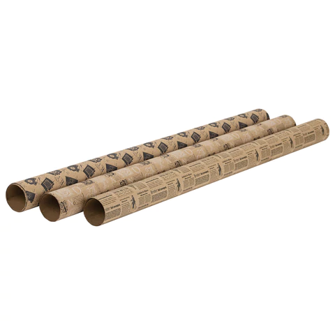 Бумага упаковочная крафтовая НАБОР 3 шт., "Kraft Casual", 70х100 см, 3 дизайна, ЗОЛОТАЯ СКАЗКА, 592063 - МСК «Форвард»