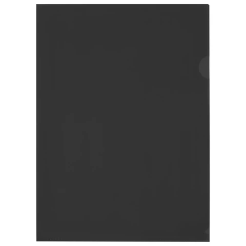 Папка-уголок прозрачная А4 BRAUBERG UNIVERSAL, черная, 0,10 мм, со штрихкодом, 273046 - МСК «Форвард»