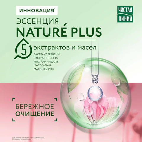 Мицеллярная вода 400 мл, ЧИСТАЯ ЛИНИЯ, 3 в 1 "Гиалурон и экстракт розы", увлажняющая 609852 - МСК «Форвард»