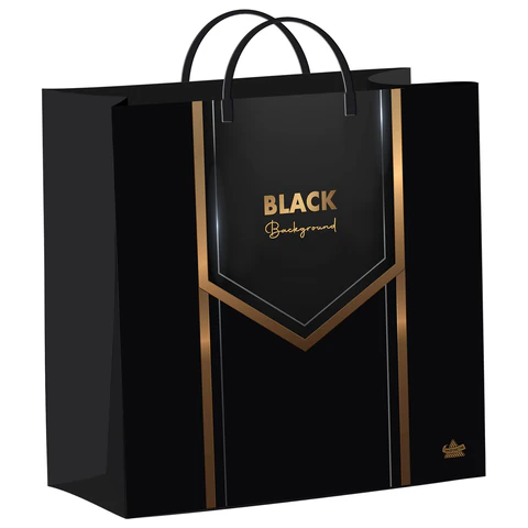 Пакет с пластиковой ручкой, мягкий пластик, 26х24 см, "Черный бэкграунд", КОМПЛЕКТ 40ШТ 140 мкм, н00269763 701481