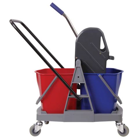 Тележка уборочная BRABIX, 2 съемных ведра 17 л, механический отжим, пластиковый каркас, 606660 - МСК «Форвард»