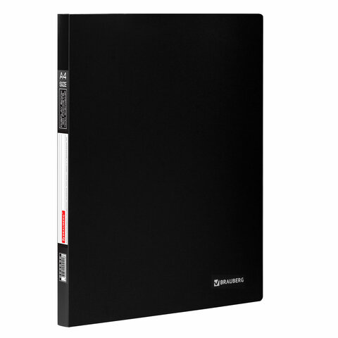 Папка  30 вклад. BRAUBERG Office, черная, 0,5мм, 222632