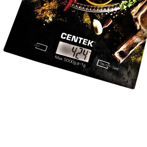Весы кухонные CENTEK CT-2462 "Специи", электронный дисплей, max вес 5 кг, тарокомпенсация, стекло, CT-2462 Специи 457573 - МСК «Форвард»