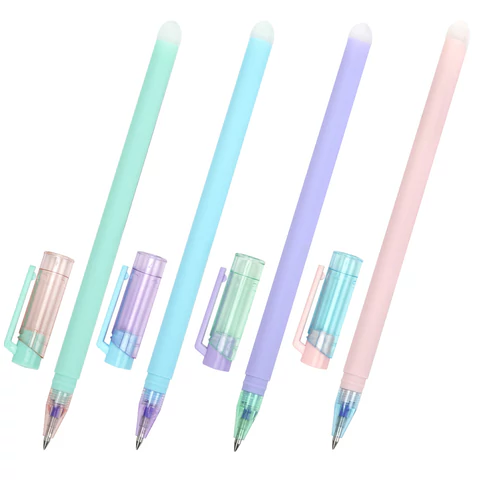 Ручка стираемая гелевая ЮНЛАНДИЯ "Лимонад", СИНЯЯ, прорез.корпус ассорти, 0,5мм, линия 0,35мм,143654