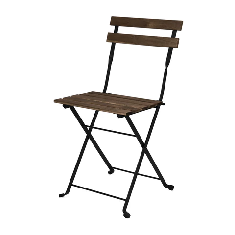 Комплект складной мебели (стол и 2 стула) NOSTRESS (НОСТРЕСС) "Woodstock FS-003A", металл черный, акация, 680060 - МСК «Форвард»