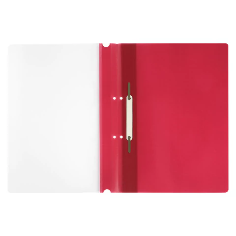 Скоросшиватель пластиковый с перфорацией STAFF, А4, 100/120 мкм, красный, 271718 - МСК «Форвард»