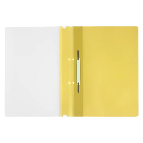 Скоросшиватель пластиковый с перфорацией STAFF, А4, 100/120 мкм, желтый, 271716 - МСК «Форвард»