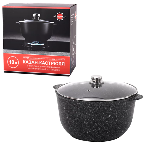 Кастрюля 10 л с жаропрочной крышкой, пятислойное антипригарное покрытие, ГАРДАРИКА "Орион", 1710-04-10 700714 - МСК «Форвард»