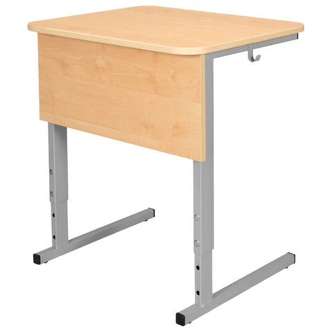 Стол-парта 1-местный, регулируемый угол, СУТ.54-01, 600х500х520-640 мм, рост 2-4, серый каркас, ЛДСП клён 532701 - МСК «Форвард»