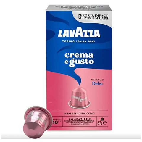 Кофе в капсулах LAVAZZA "Crema&Gusto Dolce" для кофемашин Nespresso, 10 порций 624042 - МСК «Форвард»