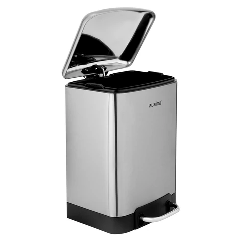 Ведро мусорное с педалью 6 л, крышка с доводчиком, стальное, БЕЗ ОТПЕЧАТКОВ, LAIMA ULTRA, 701567 - МСК «Форвард»