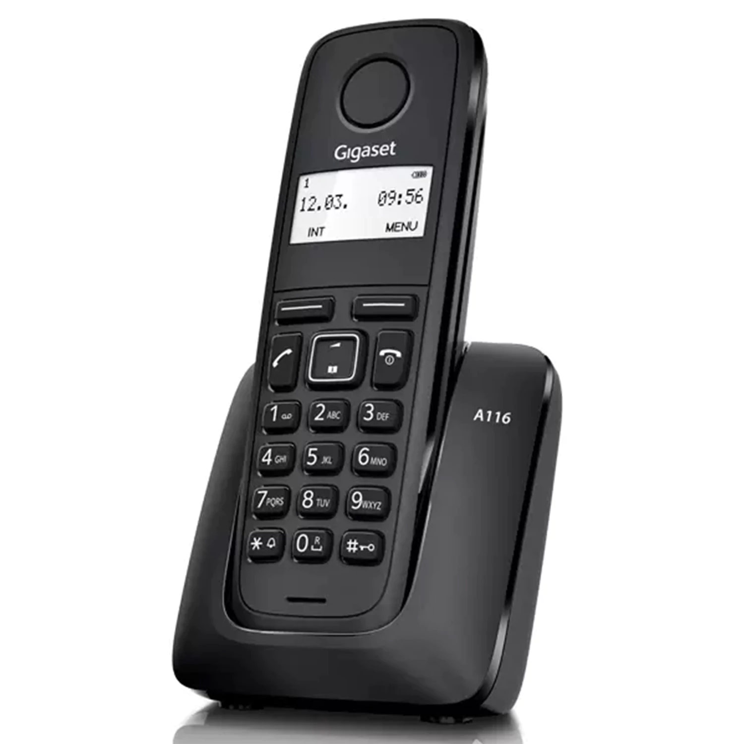Радиотелефон Gigaset A116, память 50 ном., АОН, повтор, часы, черный S30852H2801S301  263127