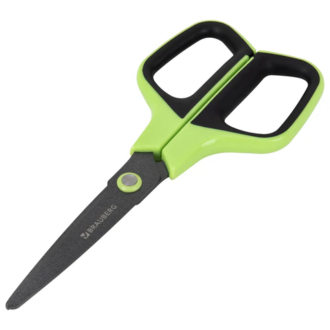 Ножницы BRAUBERG "JET Special", салатовые, 175 мм, 3-сторонняя заточка, тефлоновое покрытие, 238851 - МСК «Форвард»