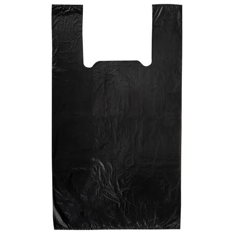 Пакет "майка" КОМПЛЕКТ 100 штук, 30+18х55, ПНД черный, 15 мкм, LAIMA, 700789 - МСК «Форвард»