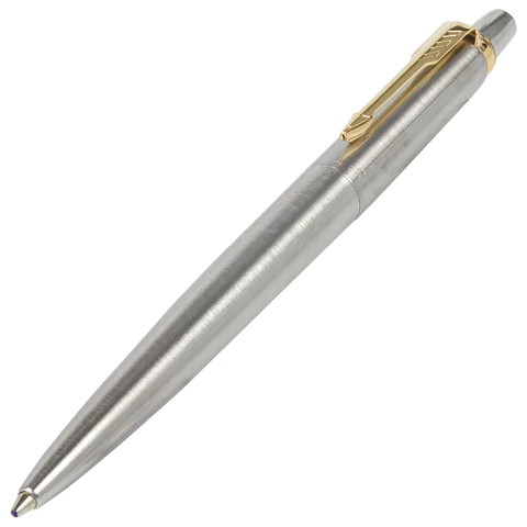 Ручка шариковая PARKER "Jotter Core Stainless Steel GT", корпус серебро, позолота, синяя, 1953182 142376 - МСК «Форвард»