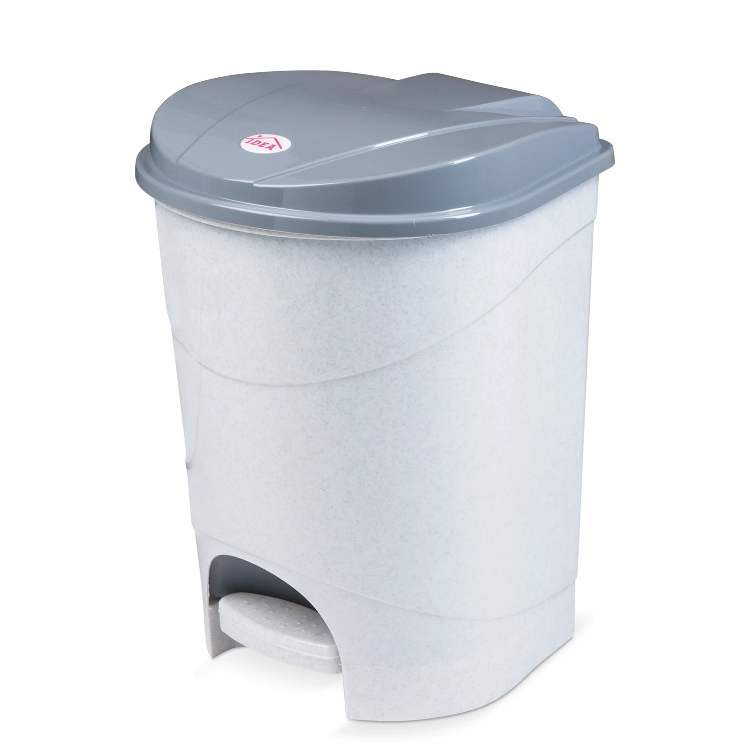 Ведро-контейнер 19л С КРЫШКОЙ И ПЕДАЛЬЮ, для мусора, (в39*ш30,5*г30,5см), серое, IDEA, М2892 601032