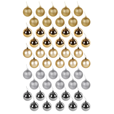 Шары елочные НАБОР 50 шт., 6 см, "Gold&Silver Spark", пластик, золото/серебро, ЗОЛОТАЯ СКАЗКА, 592452 - МСК «Форвард»