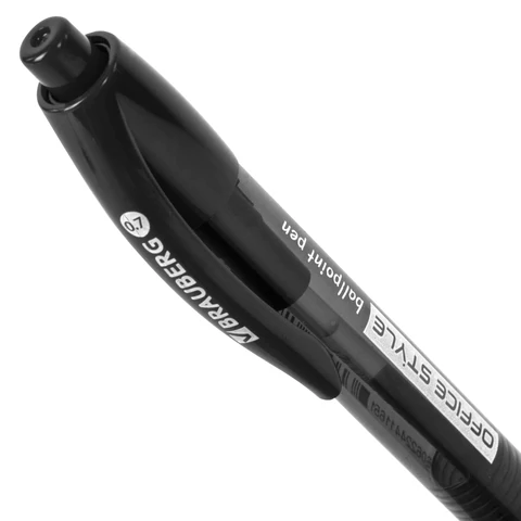 Ручка шариковая автоматическая с грипом BRAUBERG OFFICE STYLE, ЧЕРНАЯ, узел 0,7 мм, линия 0,35 мм, тонированный корпус, 144212 - МСК «Форвард»