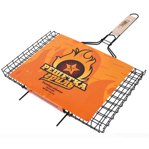 Решетка-гриль универсальная, размер 360х260 мм, глубина 18 мм, оксидированное покрытие, 101403, 701742