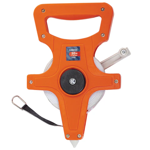 Рулетка геодезическая 20 м х 13 мм, лента фибергласс, открытый корпус, RABBITEX (РАББИТЕКС), 671366 - МСК «Форвард»