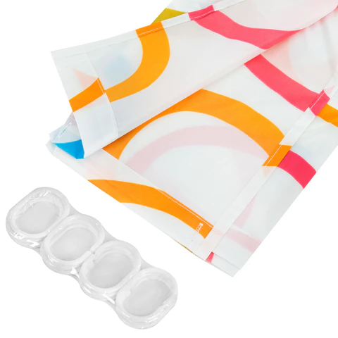 Шторка для ванной ПОЛИЭСТЕР, 180х200 см, кольца в комплекте, КРУГИ, PRIMILA (ПРИМИЛА), 700086 - МСК «Форвард»