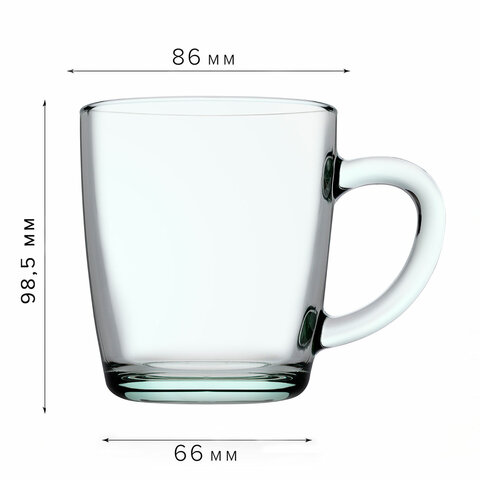 Кружка для чая с ручкой, 340 мл, 1 штука, стекло, PASABAHCE "БЕЙЗИК", 55531СЛ1 700604 - МСК «Форвард»