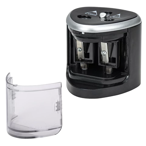 Точилка электрическая BRAUBERG DUAL (для 2 диаметров карандашей!), 4 батарейки АА, черная, 270581 - МСК «Форвард»