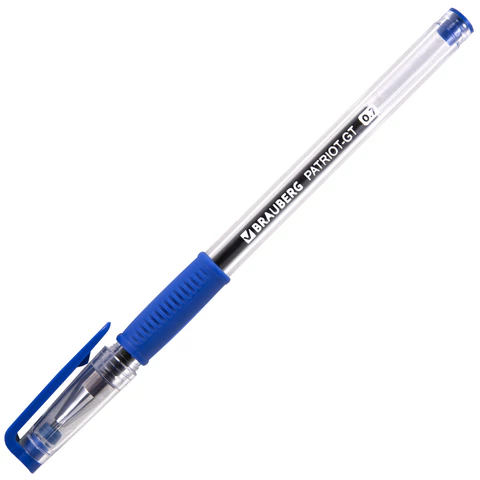 Ручка гелевая РОССИЯ "PATRIOT-GT", СИНЯЯ, корпус прозрачный, узел 0,7 мм, линия письма 0,4 мм, BRAUBERG, 143959 - МСК «Форвард»