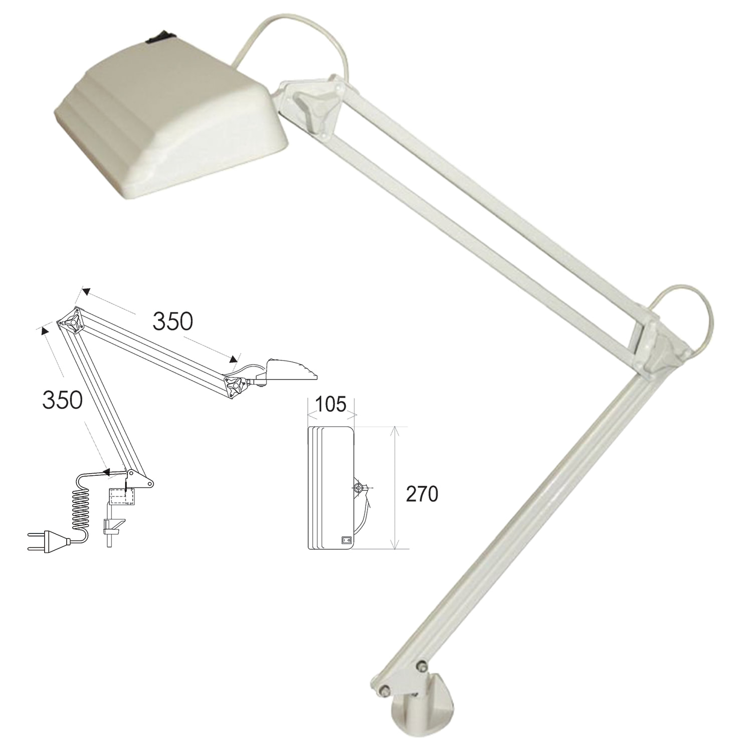 Настольная лампа светильник Трансвит Дельта П-С32 на струбцине, СВЕТОДИОДНАЯ, 12 Вт, белый 236906