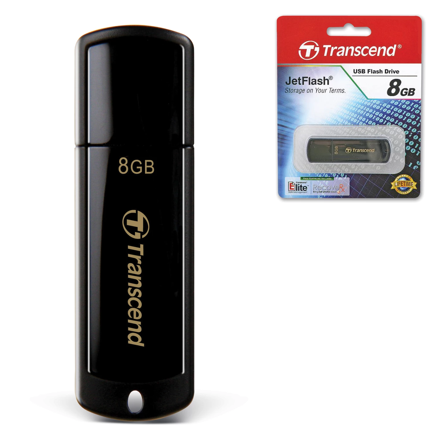 Флеш-диск 8GB TRANSCEND JetFlash 350 USB 2.0, черный, TS8GJF350 510967
