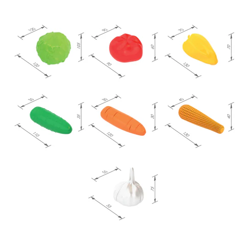 Набор игрушечный "Овощи", пластиковый, 7 предметов, НОРДПЛАСТ, 434 666468 - МСК «Форвард»