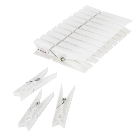 Прищепки бельевые 7,8 см, КОМПЛЕКТ 10 штук, пластик, белые, PRIMILA (ПРИМИЛА) ORIGINAL, 700512