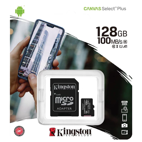 Карта памяти microSDXC 128 GB KINGSTON Canvas Select Plus UHS-I U1,100 Мб/с (class 10), адаптер, SDCS2/128 GB, SDCS2/128GB 513194 - МСК «Форвард»