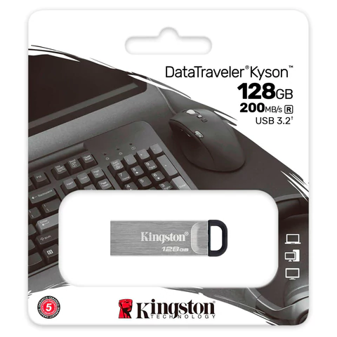 Флеш-диск 128 GB KINGSTON DataTraveler Kyson, разъем USB 3.2, серебряный, DTKN/128GB 514063 - МСК «Форвард»