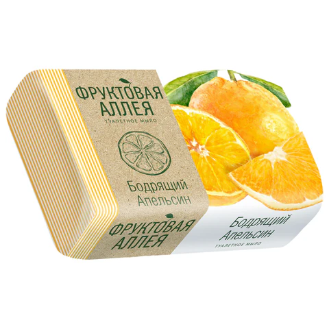Мыло туалетное 90 г, ФРУКТОВАЯ АЛЛЕЯ "Апельсин", 521-2 702647
