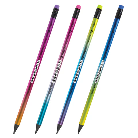 Карандаш чернографитный с ластиком BRAUBERG "GRADE Metallic", 1 шт., HB, трехгранный, 182000 - МСК «Форвард»