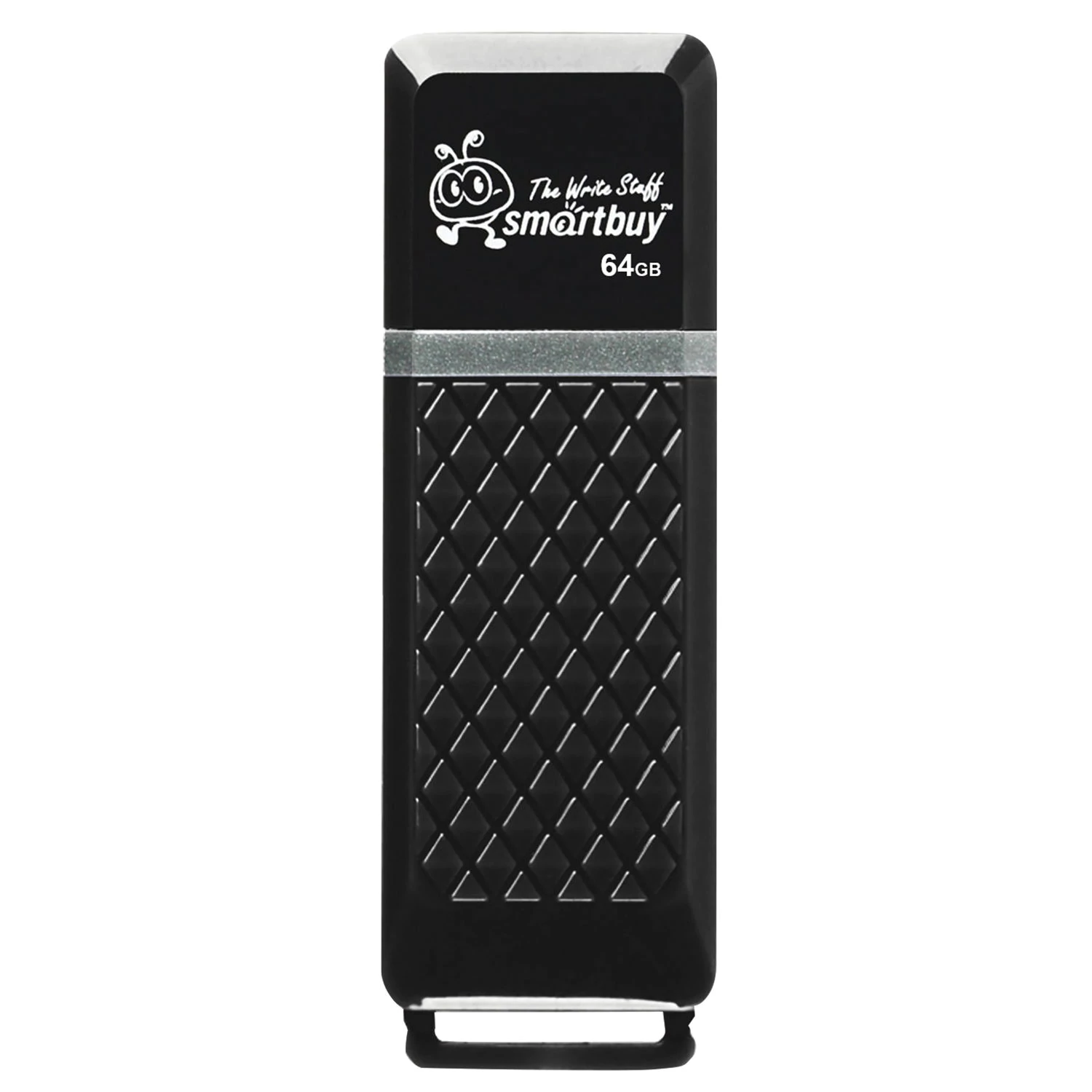 Флеш-диск 64GB SMARTBUY Quartz USB 2.0, черный, SB64GBQZ-K 513055