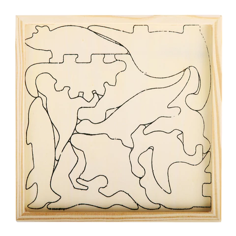 Пазл деревянный развивающий для детей "Динозавры", 17х17 см, BRAUBERG KIDS, 665252 - МСК «Форвард»