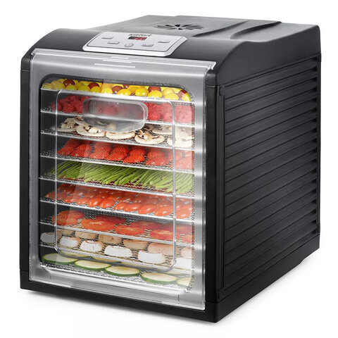 Сушилка для овощей KITFORT КТ-1908, 700 Вт, 18 поддонов, электронное управление, черная/серебристая 458181