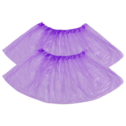 Бахилы MERIDIAN ПРОЧНЫЕ 3,8 грамма, фиолетовые КОМПЛЕКТ 100 штук (50 пар), 40х15 см, ПНД 631344 - МСК «Форвард»