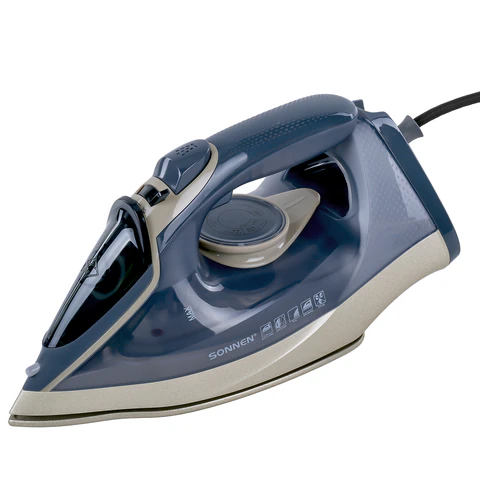 Утюг паровой SONNEN SI-6008, 2200 Вт, керамическое покрытие, антикапля, серебристый/золотой, 456998 - МСК «Форвард»