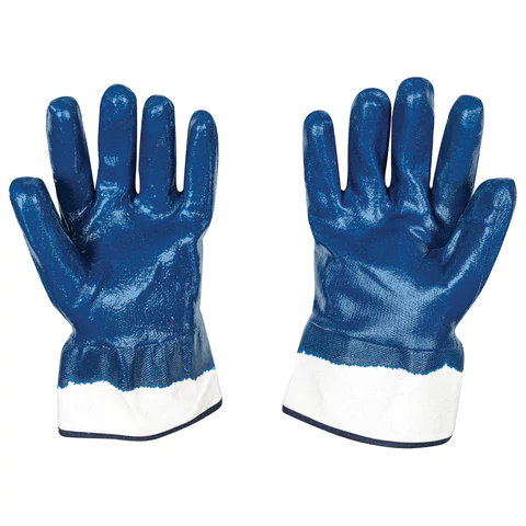 Перчатки хлопковые SCAFFA NBR4530, маслобензостойкие, облив нитрил, крага, размер 10, XL (очень большой), синие, 00-00012461 701660 - МСК «Форвард»