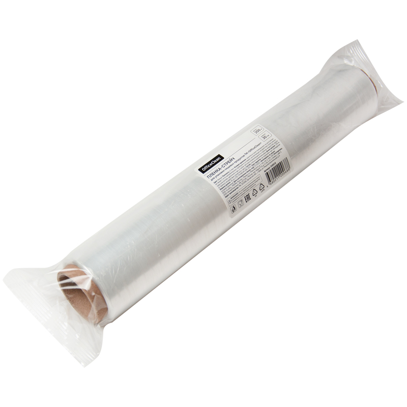 Пленка пищевая OfficeClean, ПЭ, 30см*200м, белая, 6мкм 268818 минпромторг